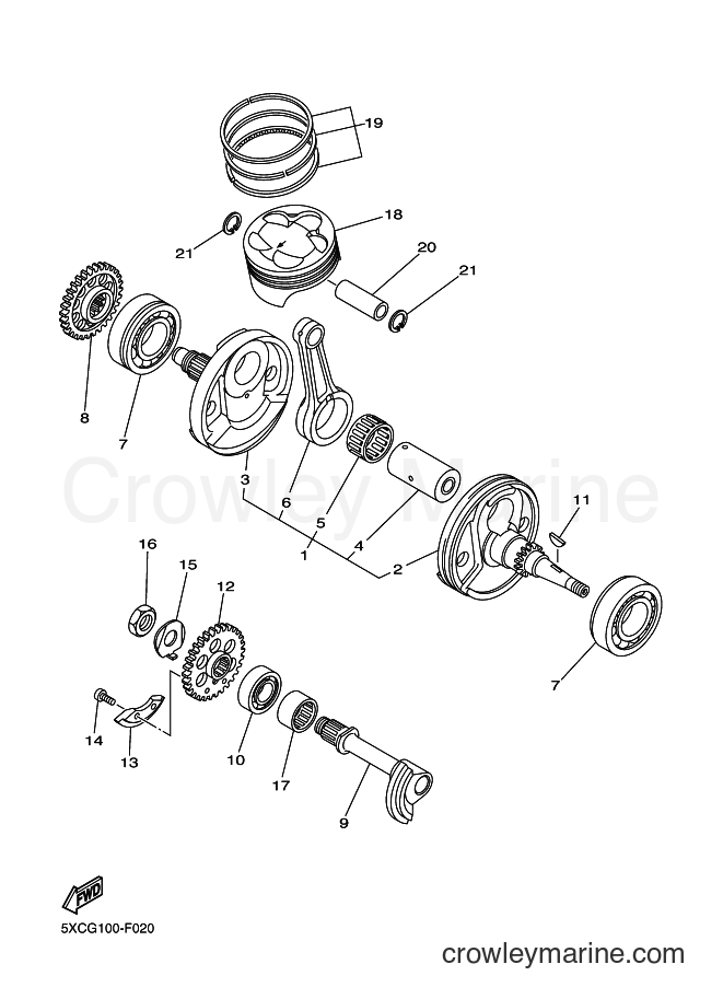 2007 Dirt Bike YZ250F - YZ250F (5XCH) [010] - CRANKSHAFT & PISTON
