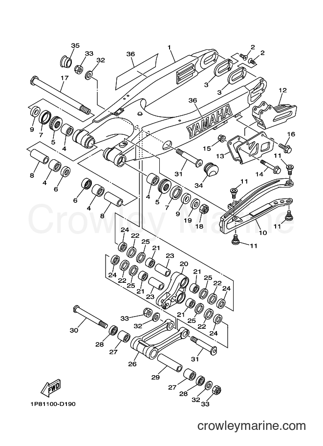 Yamaha Motors YZ250 (1P83) [010] - REAR ARM