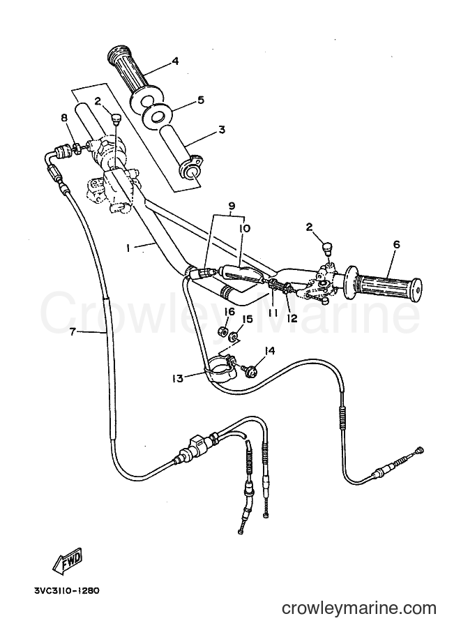 1991 Dirt Bike RT180 - RT180 (4BN1) [010] - STEERING HANDLE & CABLE