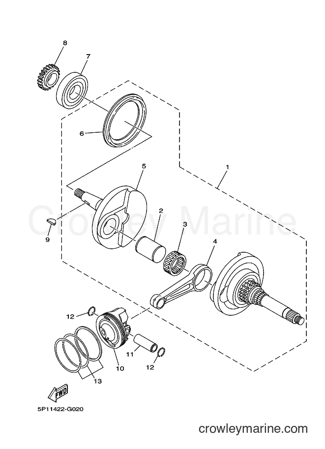 2009 Scooter AT135 - AT135 (5P14) [010] - CRANKSHAFT & PISTON