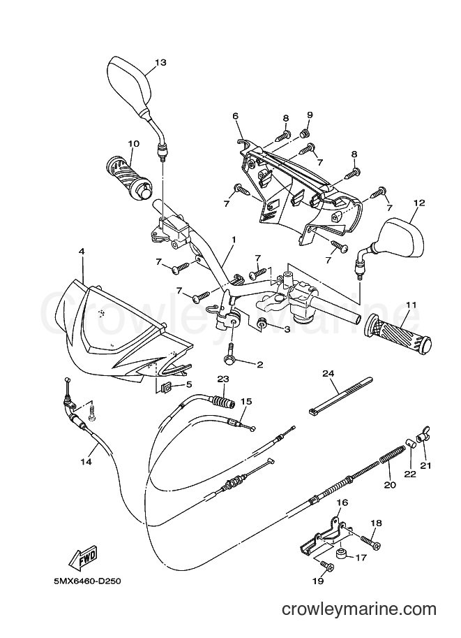 Yamaha Motors AT115C (5MX6) [010] - STEERING HANDLE & CABLE