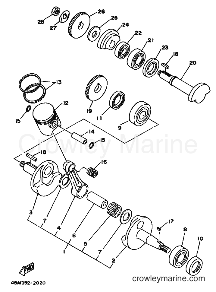 1992 Scooter TZR80RR - TZR80RR (4BA1) [999] - CRANKSHAFT & PISTON