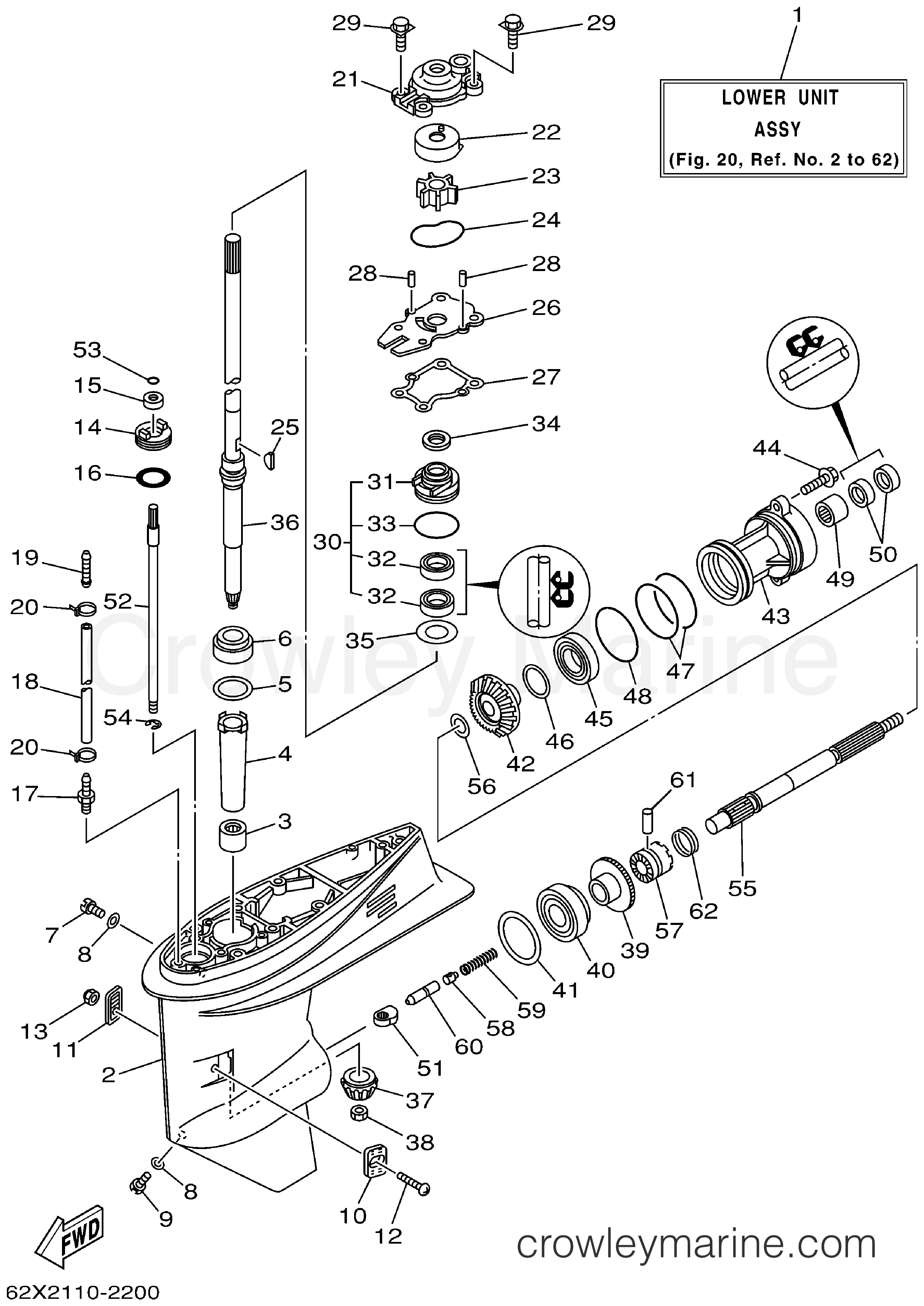 Yamaha Motors 40TLRA - LOWER CASING DRIVE 1