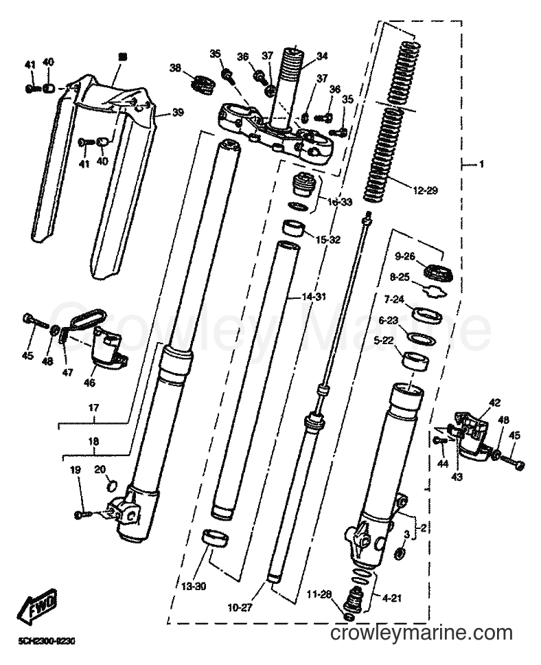 2001 Dirt Bike TT600R - TT600R (5CH4) [020] - FRONT FORK