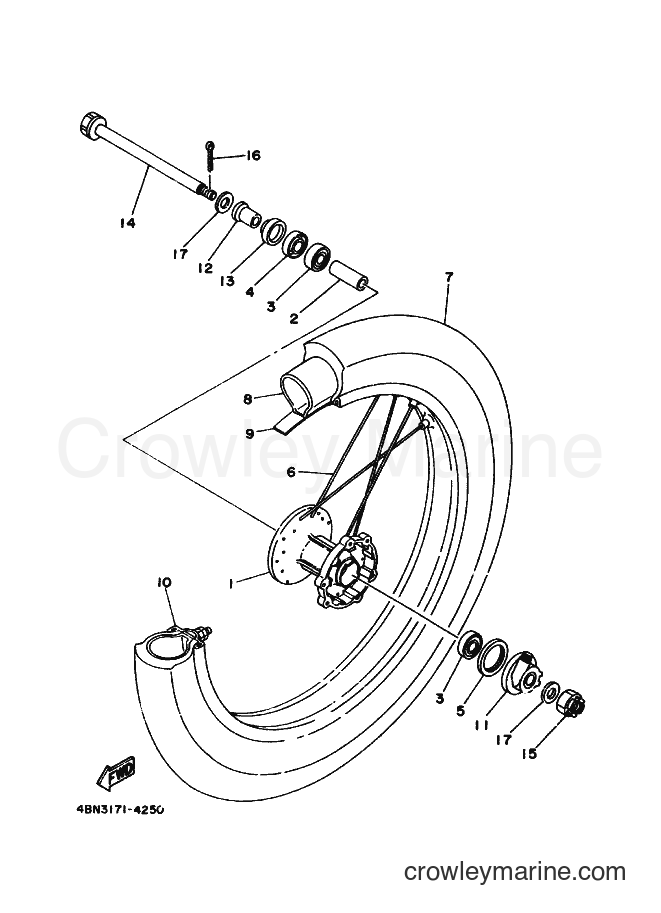 1994 Dirt Bike RT180E - RT180E (4BN3) [010] - FRONT WHEEL