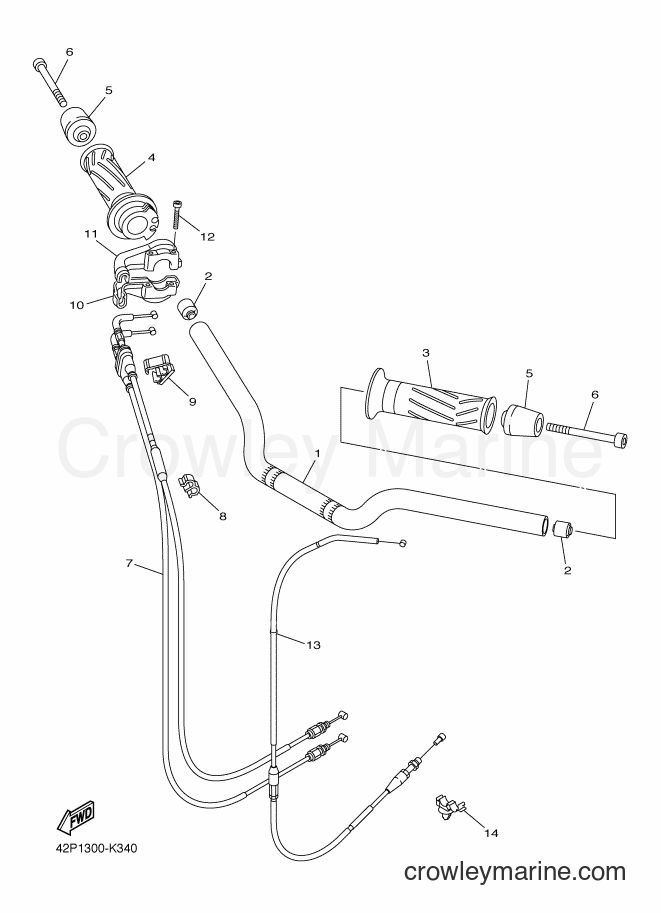 2013 Street Bike FZ8-S - FZ8-S (42PA) [050] - STEERING HANDLE & CABLE