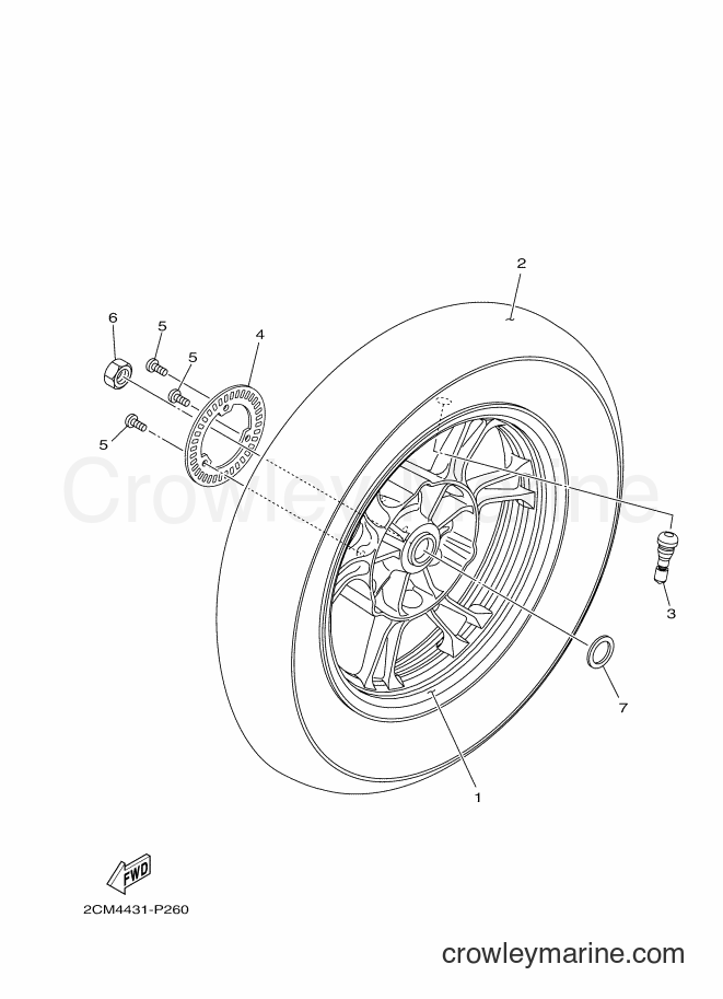 Yamaha Motors MW125A (2CMD) [010] - REAR WHEEL