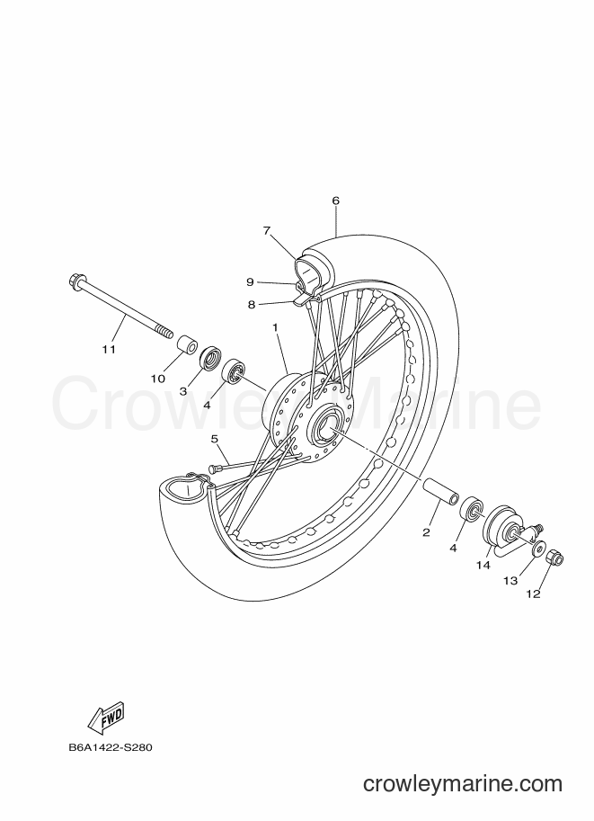 2017 Scooter T110LE - T110LE (B6A2) [010] - FRONT WHEEL FOR DISK BRAKE