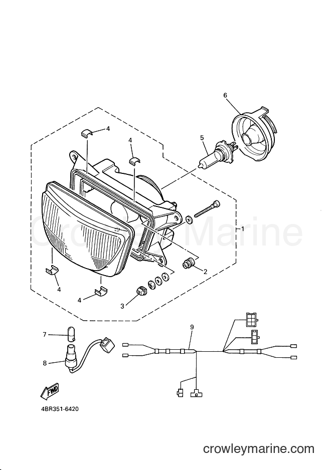 2000 Street Bike XJ600S - XJ600S (4LX7) [050] - HEADLIGHT