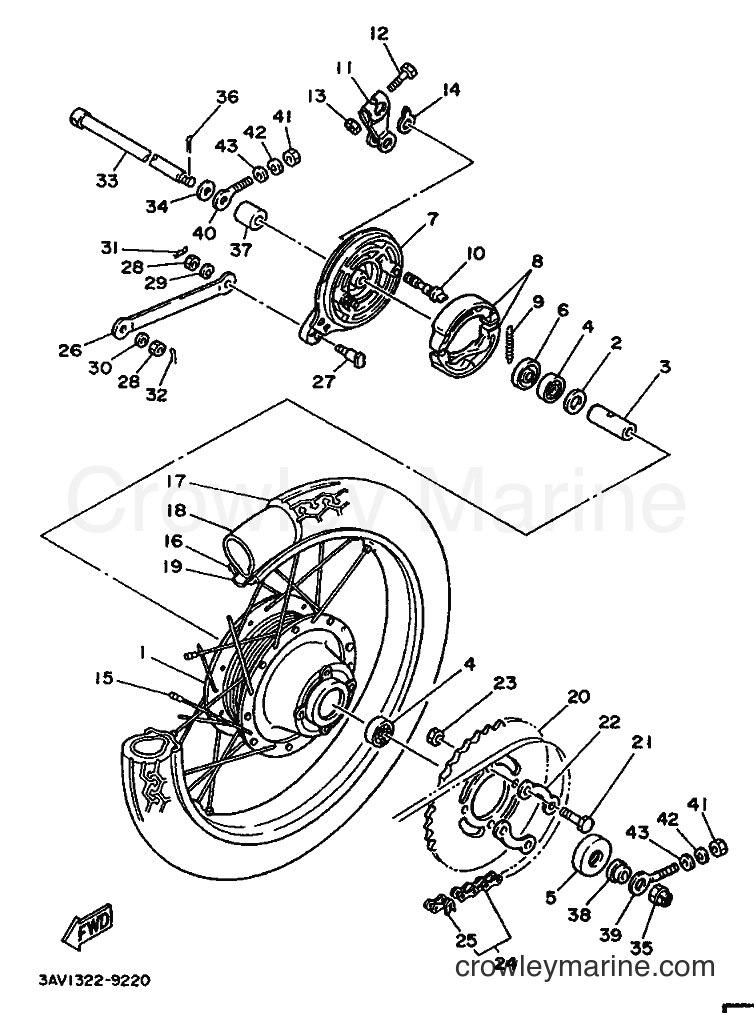 1989 Scooter FS1 - FS1 (3AV1) [999] - REAR WHEEL
