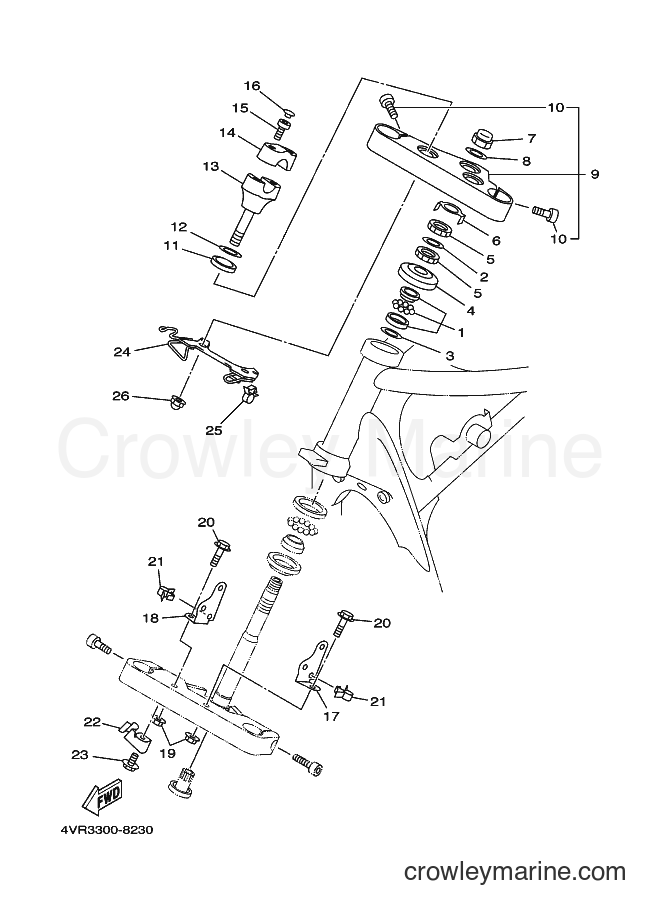 Yamaha Motors XVS650 (5EW1) [01A] - STEERING