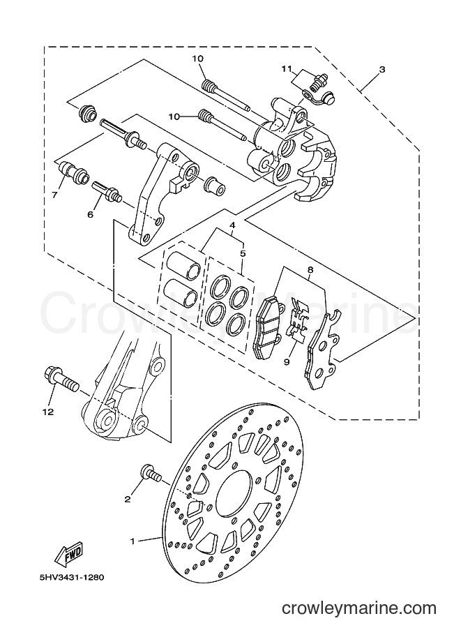 Yamaha Motors JC-110ED (5YWD) [010] - FRONT BRAKE CALIPER