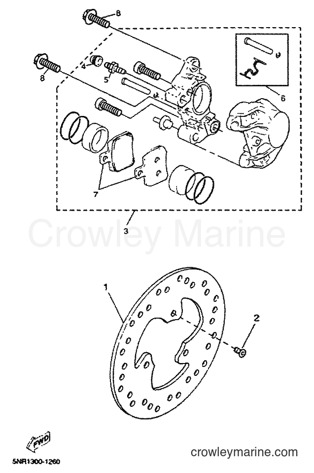 2001 Scooter YP150D - YP150D (5NS1) [010] - REAR BRAKE CALIPER