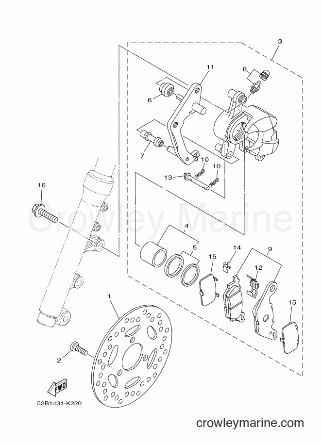 2011 Scooter XC115S - XC115S (52B2) [010] - FRONT BRAKE CALIPER