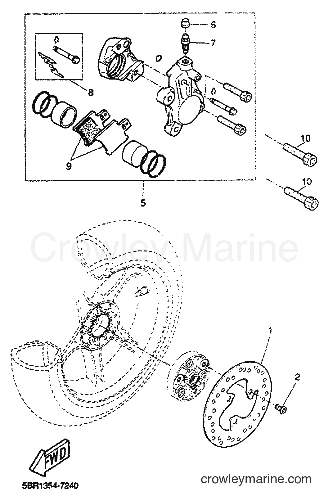 1998 Scooter YQ50 - YQ50 (5DR3) [999] - REAR BRAKE CALIPER
