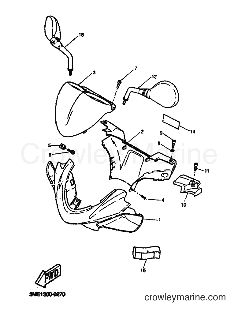 2000 Scooter YQ100 - YQ100 (5ME1) [080] - COWLING 1