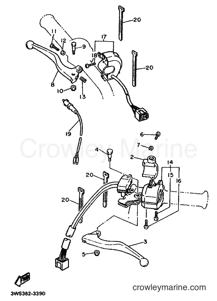 1993 Dirt Bike XT500E - XT500E (3WS4) [999] - HANDLE SWITCH & LEVER