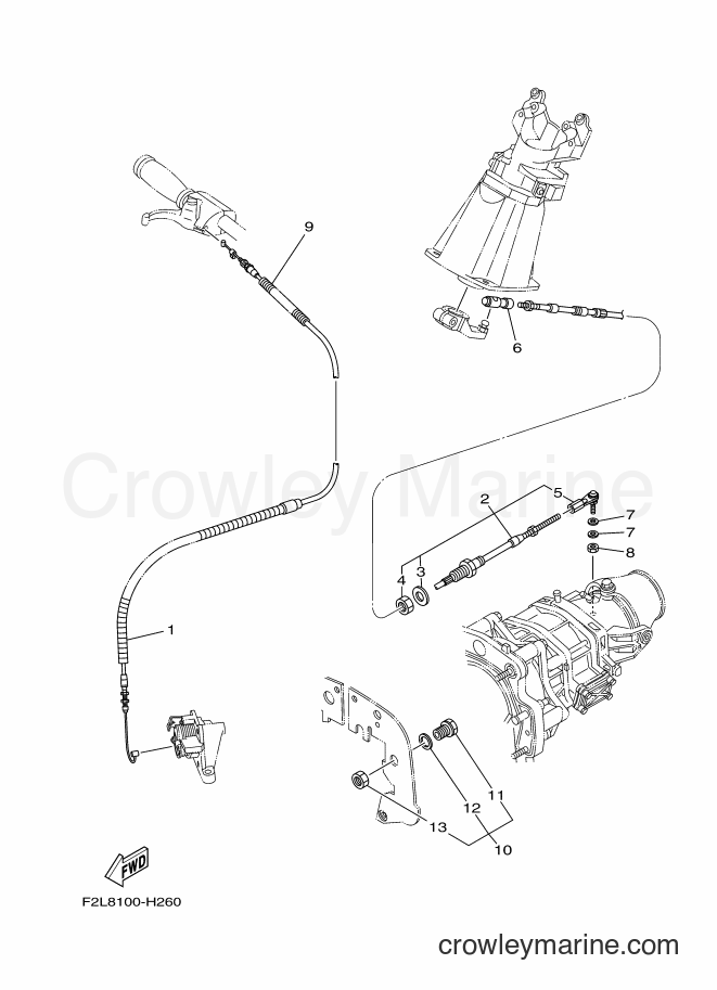 Yamaha Motors VX1100-H (F2LA) [010] - CONTROL CABLE