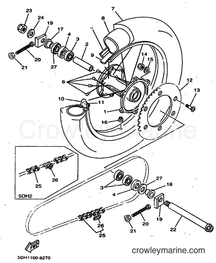 Yamaha Motors YZ125 (5DH2) [020] - REAR WHEEL