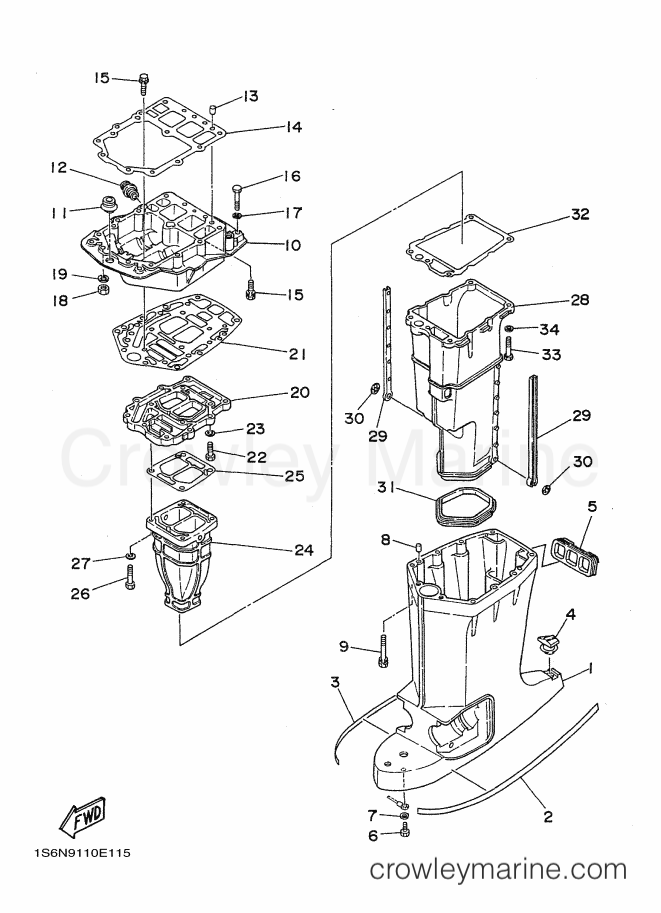 Yamaha Motors 150DETO (6N9) [020] - UPPER CASING