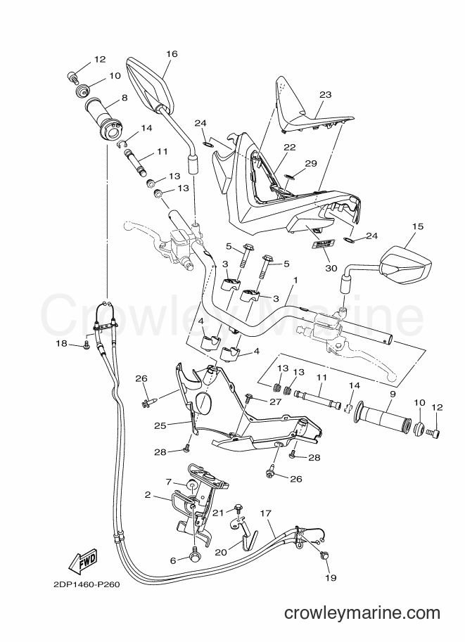 Yamaha Motors GPD125-A (BV32) [020] - STEERING HANDLE & CABLE