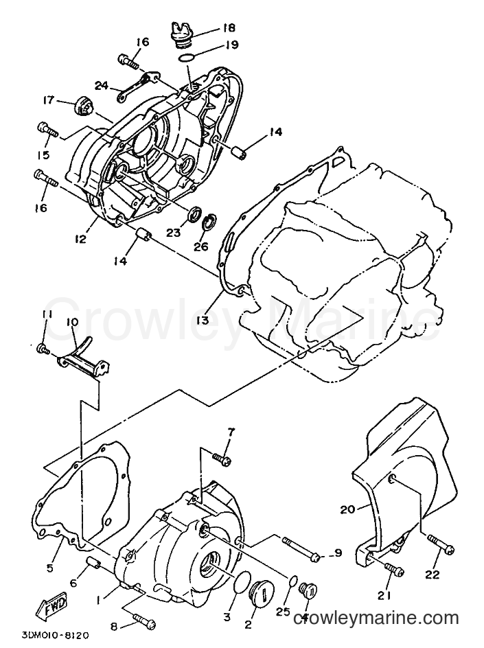 1989 Cruiser XV250 - XV250 (3DN2) [010] - CRANKCASE COVER 1