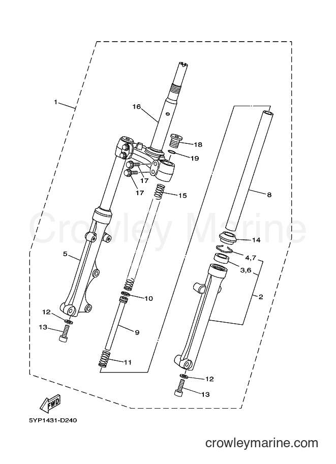 Yamaha Motors T135HC (2S48) [010] - FRONT FORK