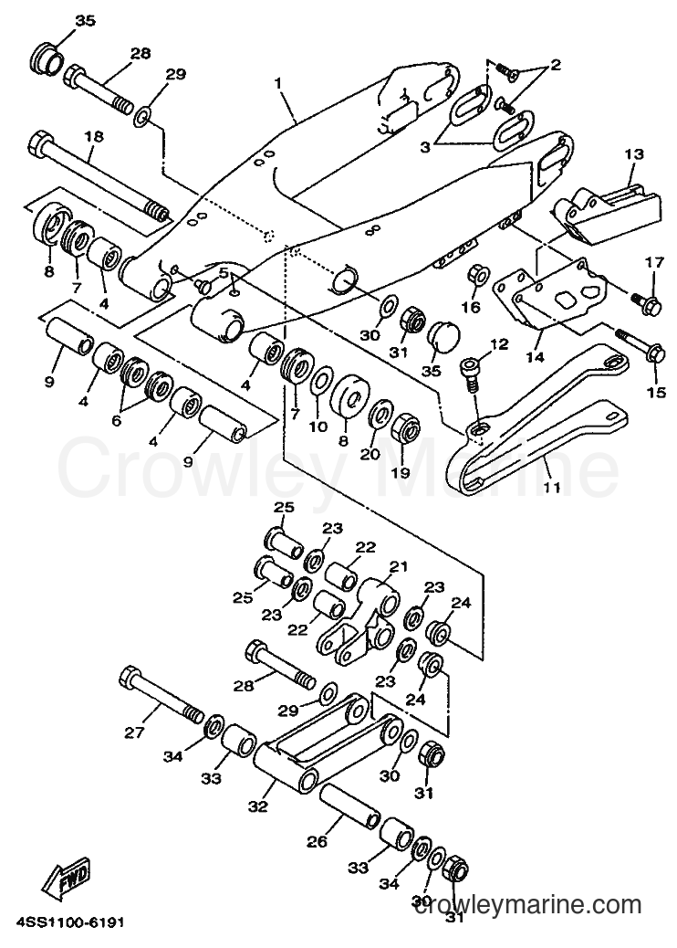 1996 Dirt Bike YZ250 - YZ250 (4SR2) [020] - REAR ARM