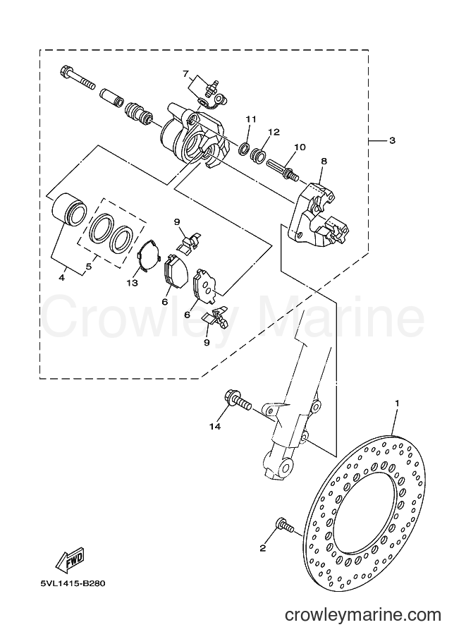 2004 Street Bike YBR125 - YBR125 (2D71) [010] - FRONT BRAKE CALIPER