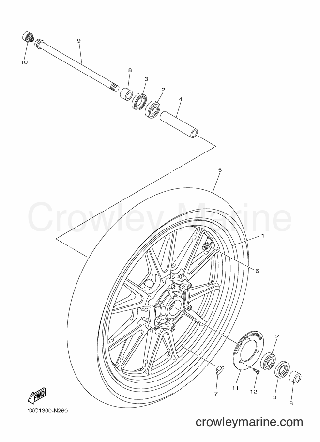 Yamaha Motors XVS950CUD-A (BS59) [010] - FRONT WHEEL