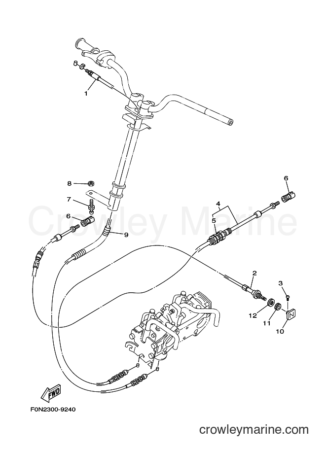 Yamaha Motors JET FOR WB800 (67UB) [020] - CONTROL CABLE
