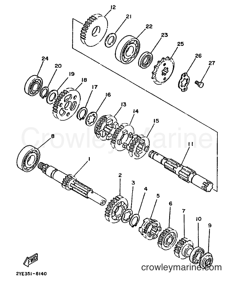 1988 Dirt Bike XT125 - XT125 (2YE1) [99A] - TRANSMISSION