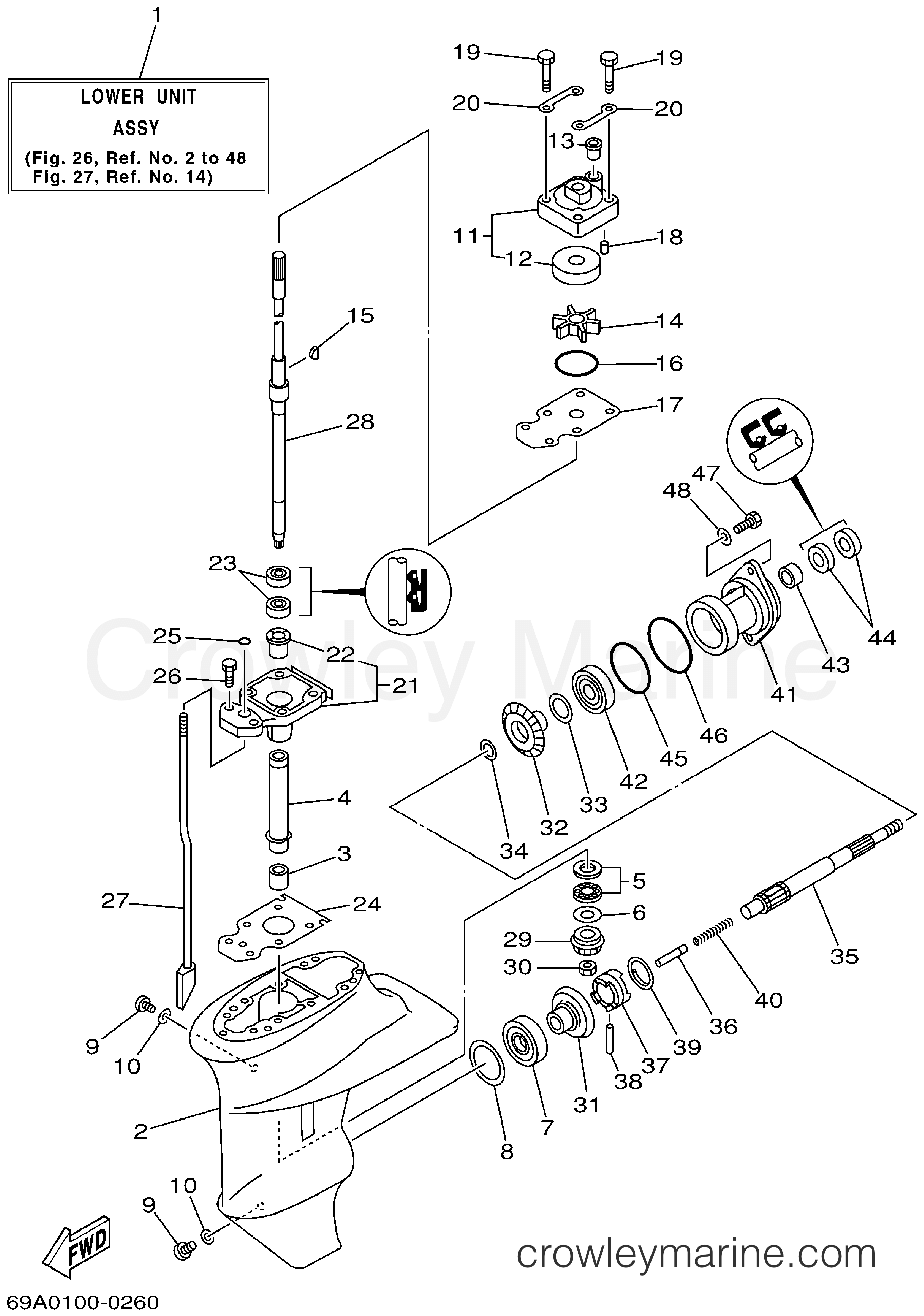 Yamaha Motors F15PLRA - LOWER CASING DRIVE 1