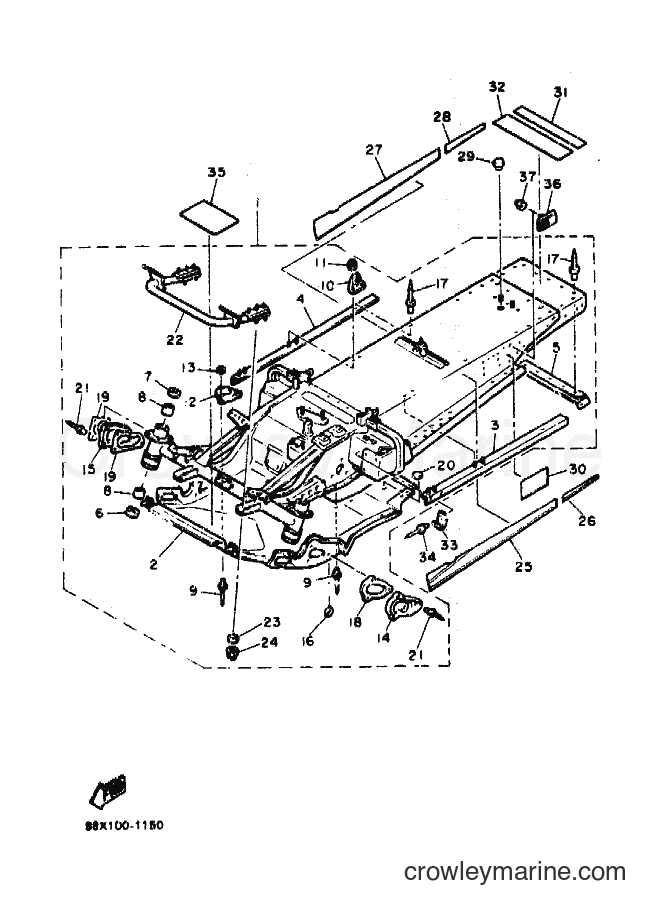 1991 Snowmobile PZ480LT - PZ480LT (88X1) [020] - FRAME