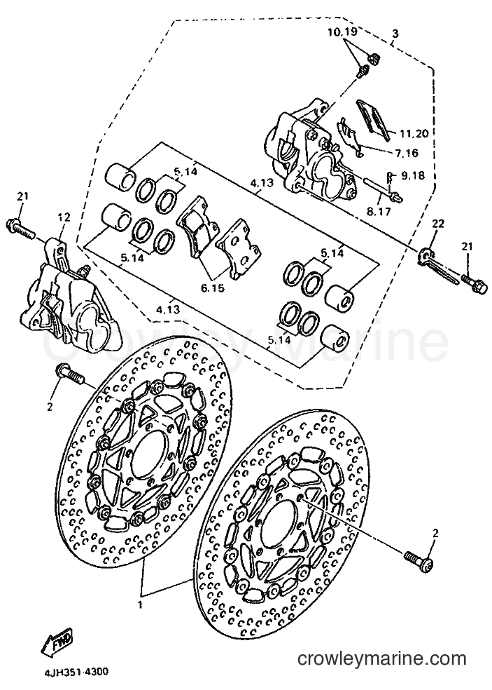Yamaha Motors YZF600R (4NE2) [010] - FRONT BRAKE CALIPER