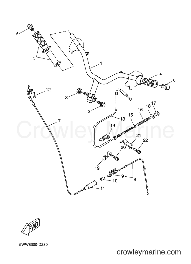 2005 Scooter CW50S - CW50S (5WW8) [060] - STEERING HANDLE & CABLE