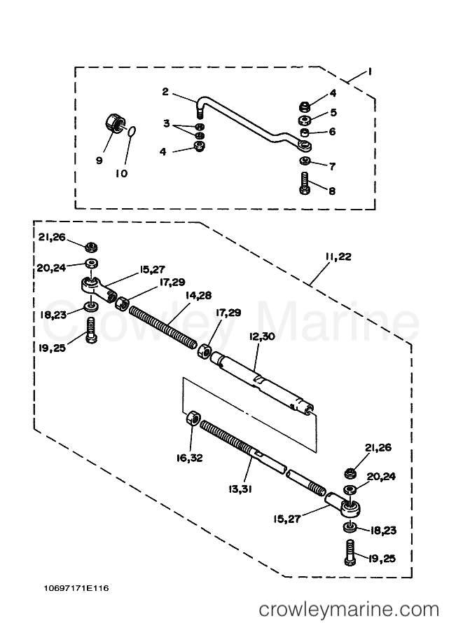 Yamaha Motors 55B (697) [030] - STEERING GUIDE ATTACHMENT