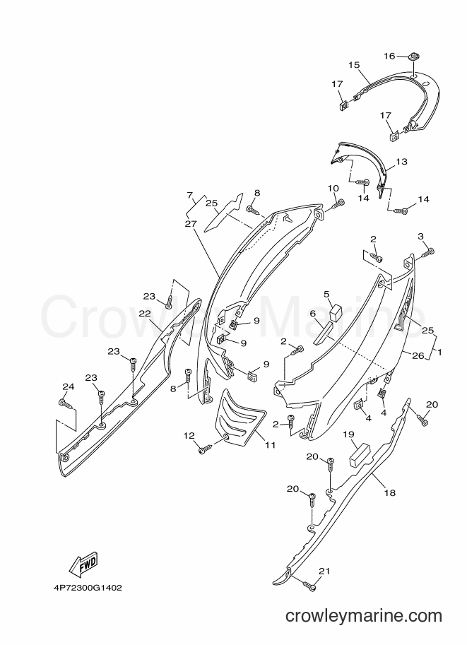 2008 Scooter XC125E - XC125E (4P72) [010] - SIDE COVER