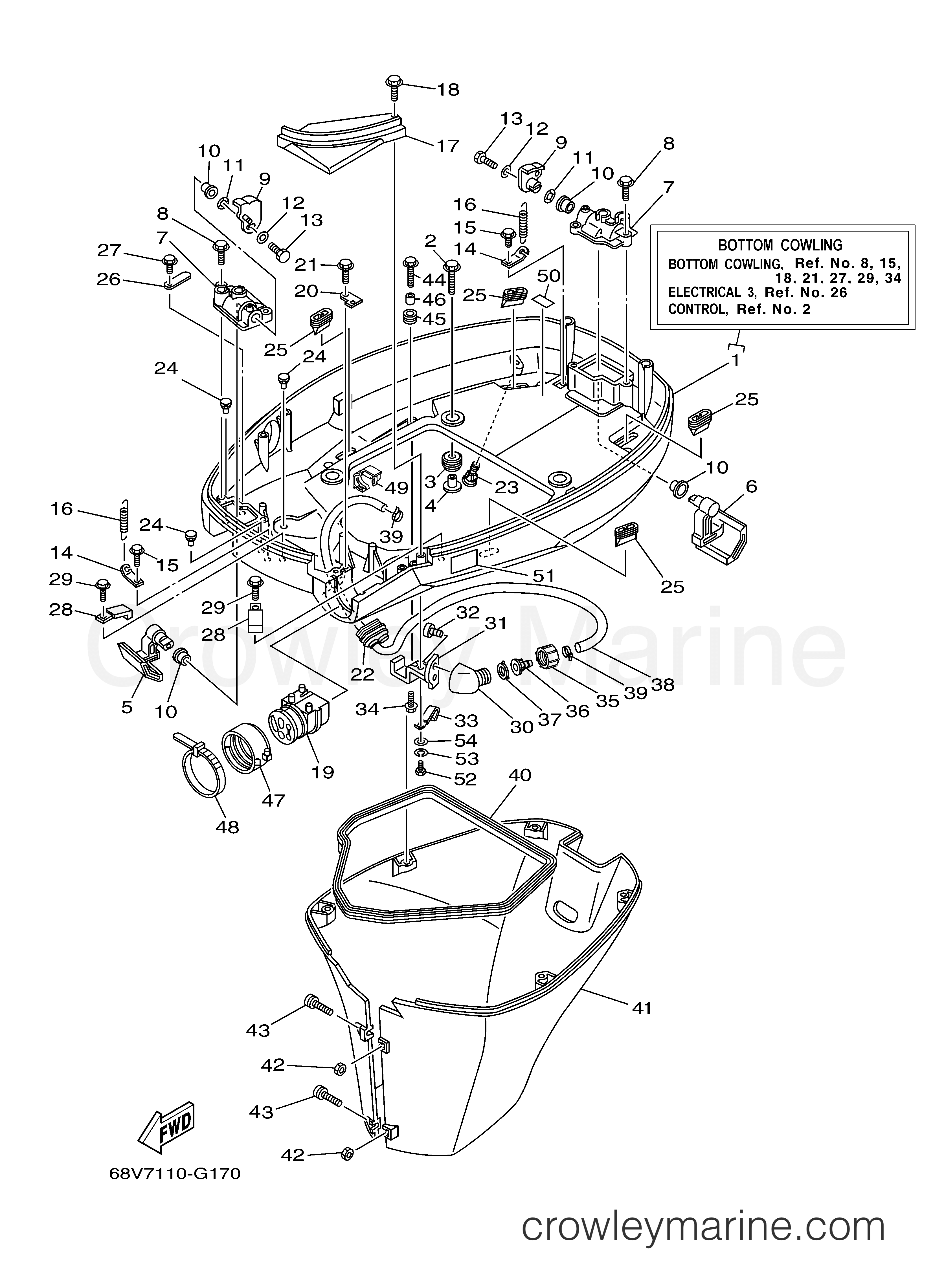 Yamaha Motors F115TLR - BOTTOM COWLING