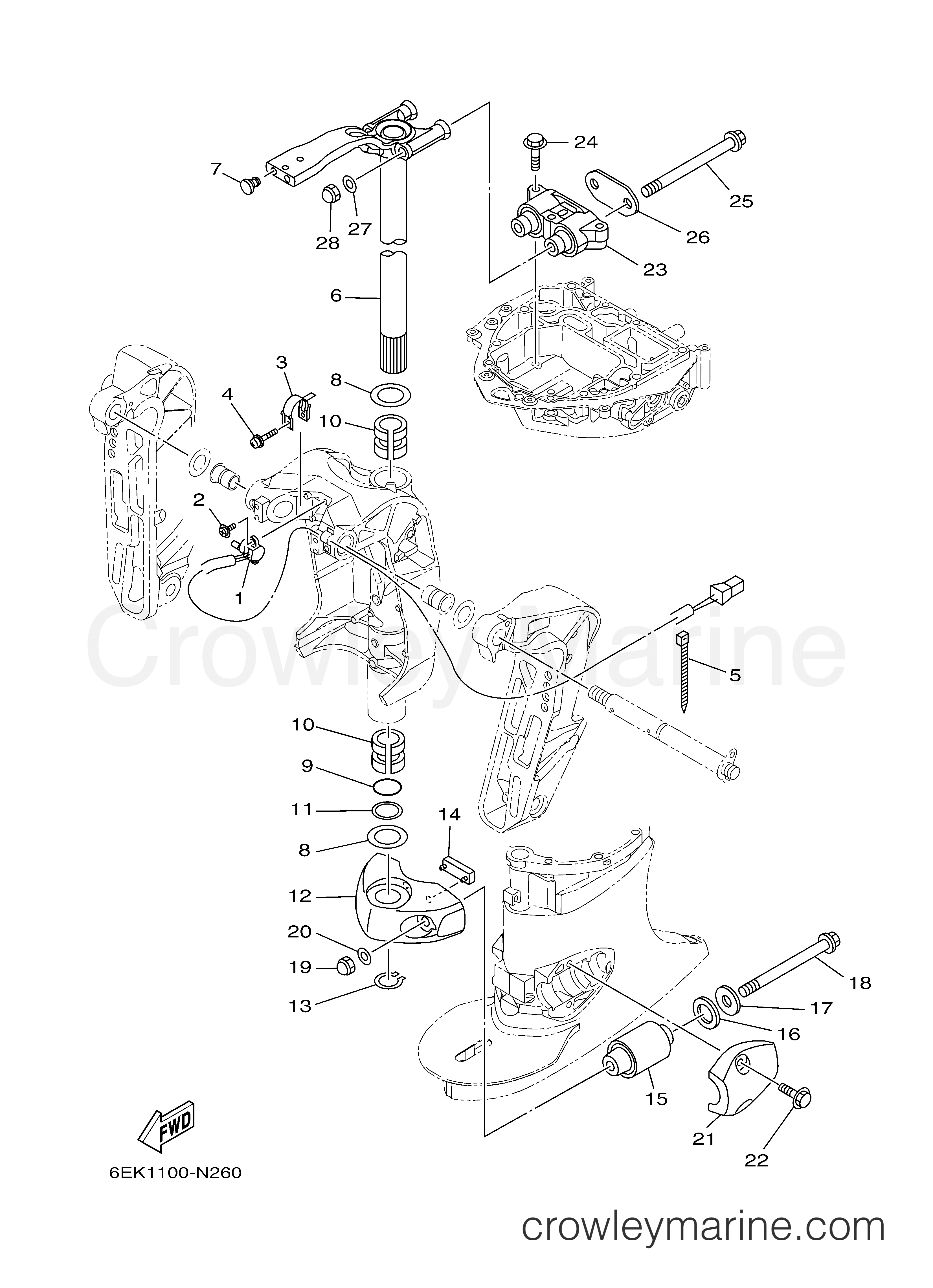 BRACKET 2 2014 Yamaha Outboard 115hp F115XB Crowley Marine
