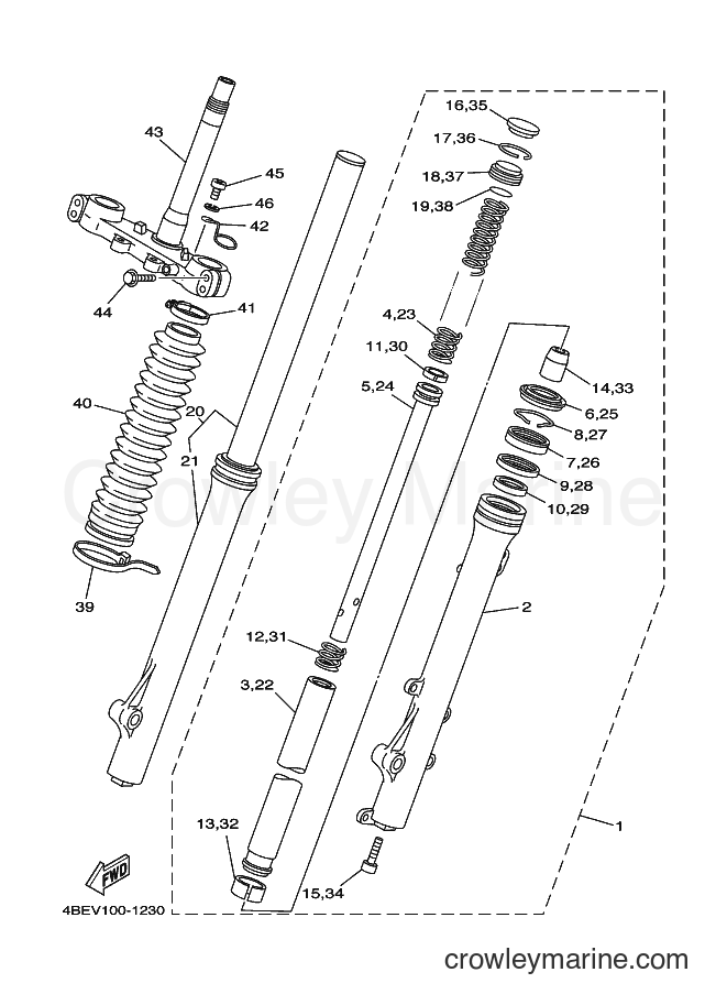 Yamaha Motors XT225 (4BEX) [010] - FRONT FORK