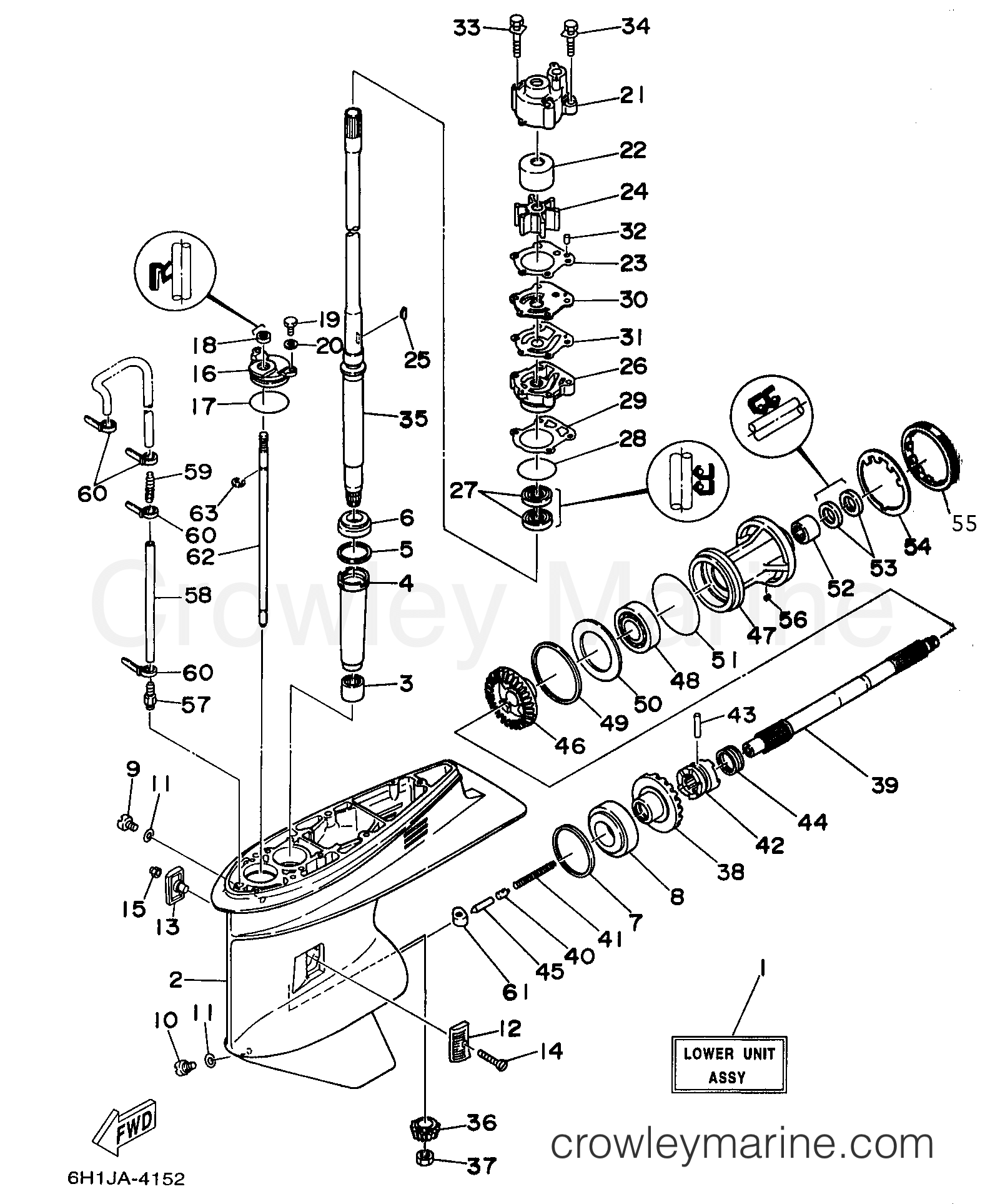 Yamaha Motors C90TLRX - LOWER CASING DRIVE 1