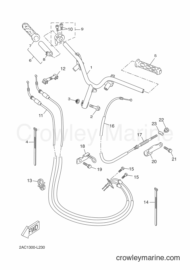 Yamaha Motors YN50F (2AC2) [010] - STEERING HANDLE & CABLE