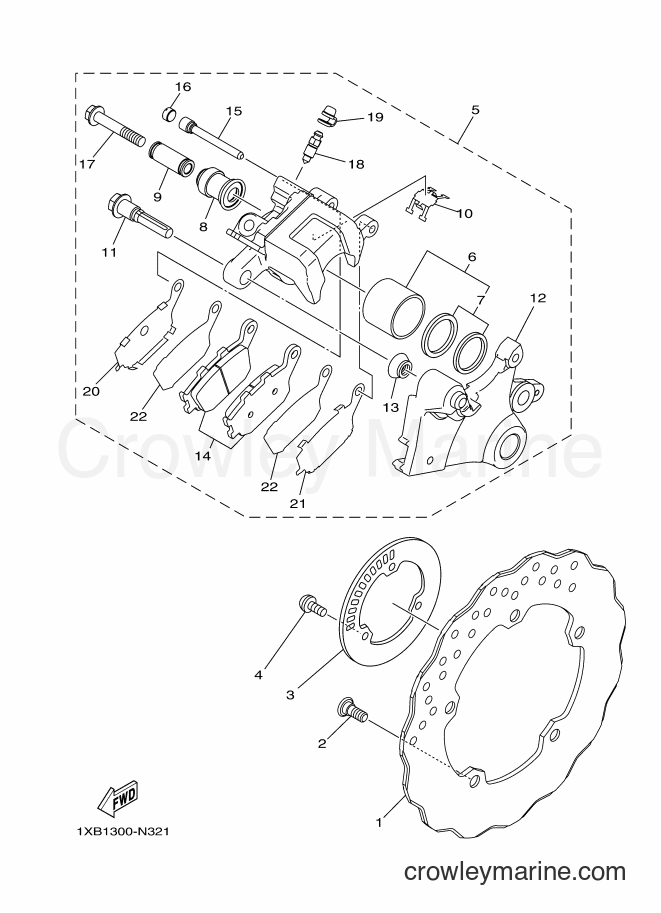 Yamaha Motors MT07A (1XBB) [050] - REAR BRAKE CALIPER