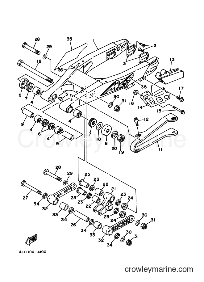 Yamaha Motors YZ125 (4JY2) [99A] - REAR ARM