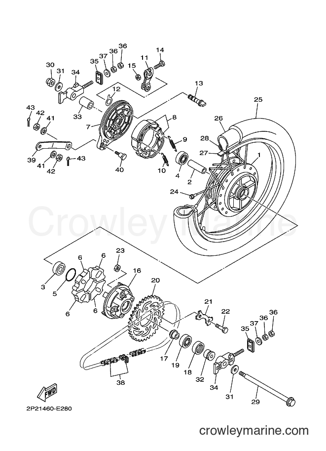 2007 Scooter T110SEC - T110SEC (2P24) [010] - REAR WHEEL