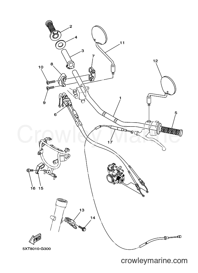 2017 Dirt Bike XG250 - XG250 (5XTC) [010] - STEERING HANDLE & CABLE