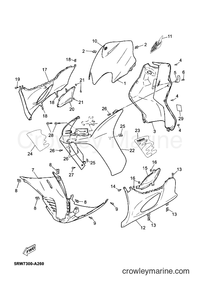 Yamaha Motors CS50 (5RW7) [100] - LEG SHIELD
