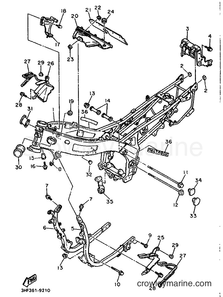1990 Sport Bike FZR600 - FZR600 (3HF2) [999] - FRAME