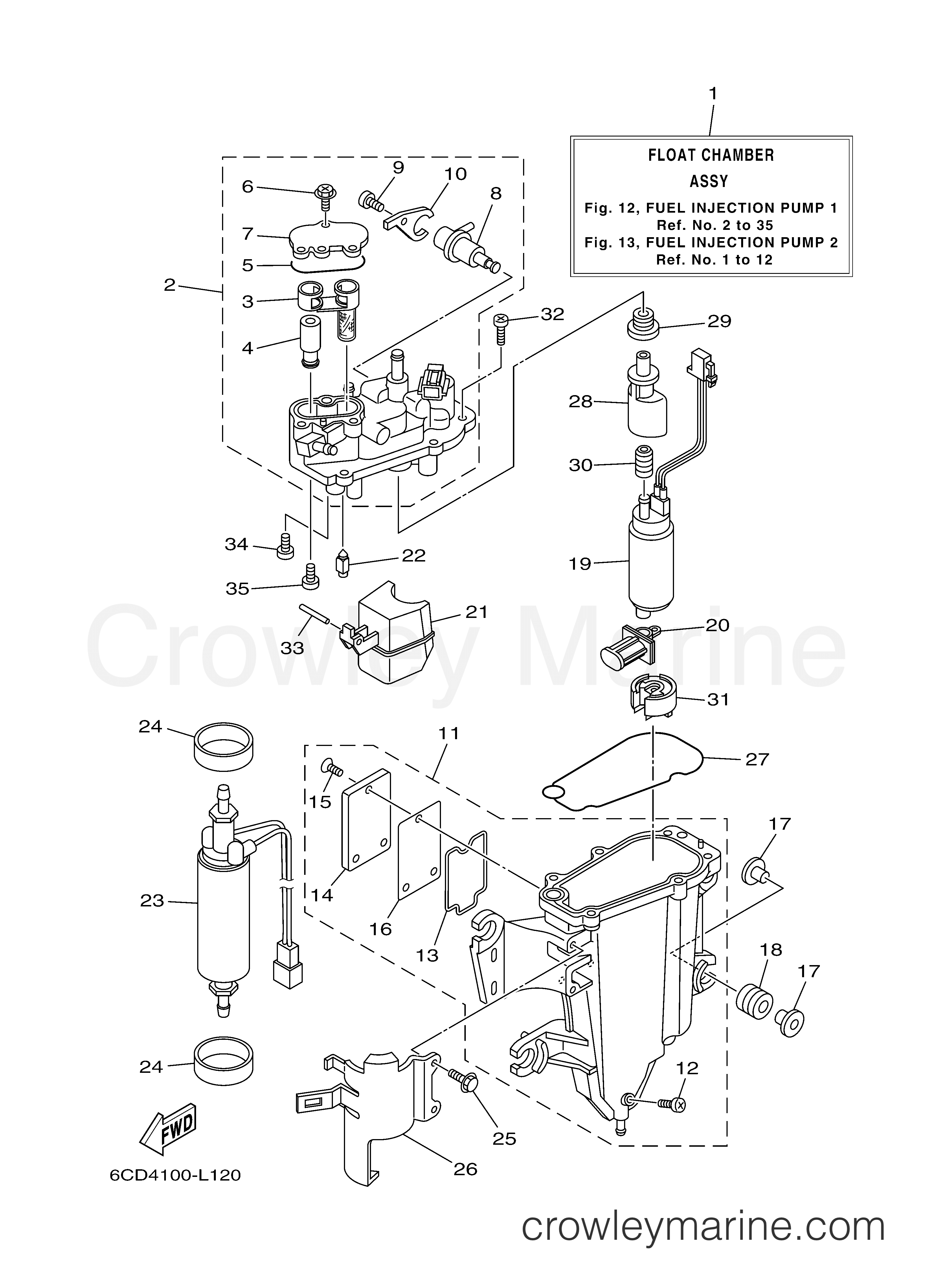 Yamaha Motors LF300XCA - FUEL INJECTION PUMP 1